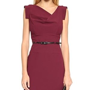 Black Halo Jackie O Sheath Dress Burgundy Size XS